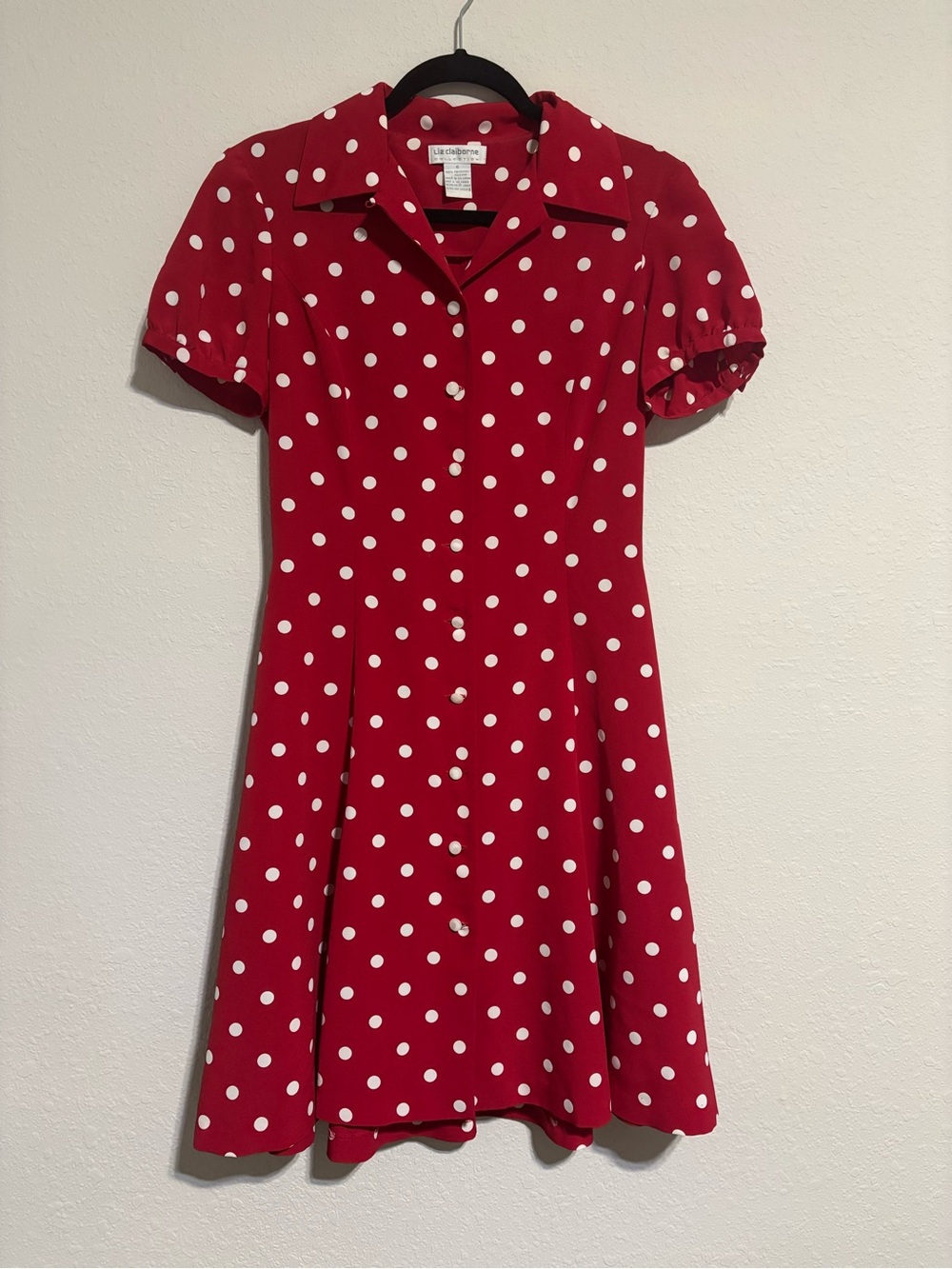 Vintage Liz Claiborne Red Polka Dot Dress